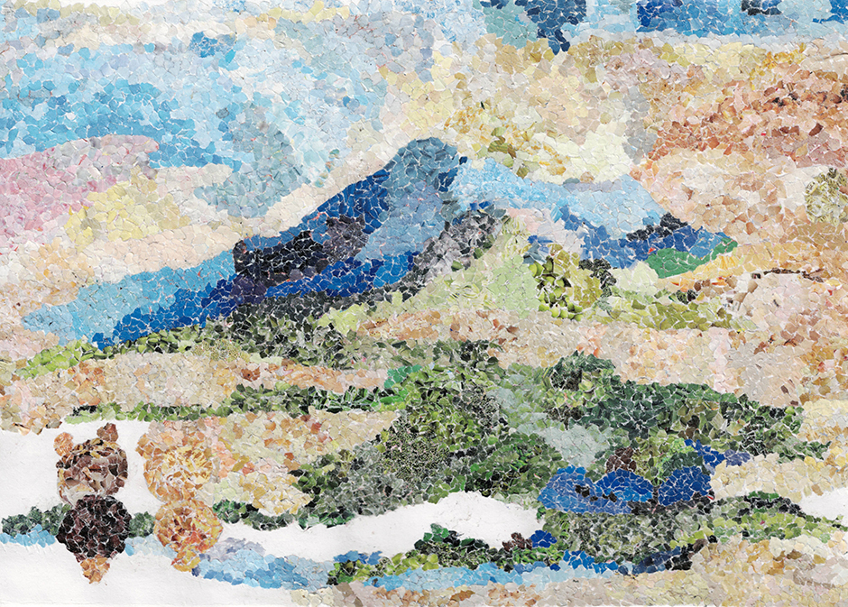 光村印刷賞　亜湖 「ちぎり絵　富士山の風景」