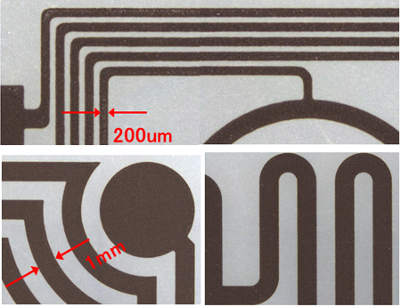 導電ペースト印刷のサンプル画像